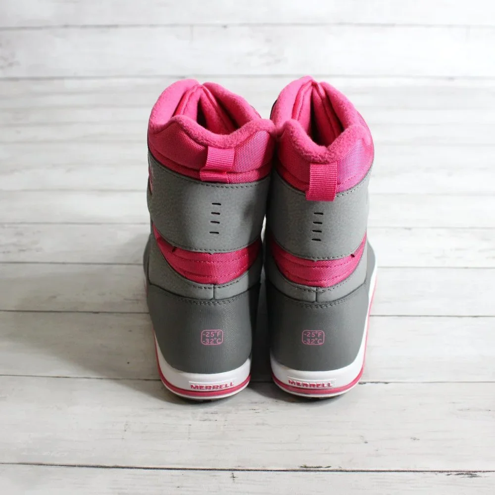 Merrell Girl's Waterproof Winter Snow Boots Size 5 M EUR 36 Pink Gray